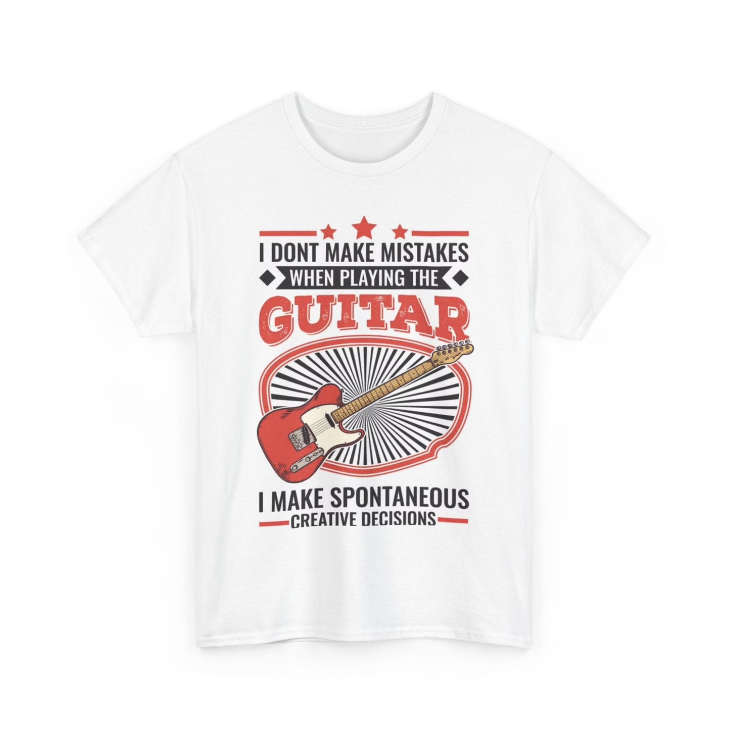 Guitar Rock and Roll T shirt Guitarist Musician Retro Unisex Heavy Cotton Tee1
