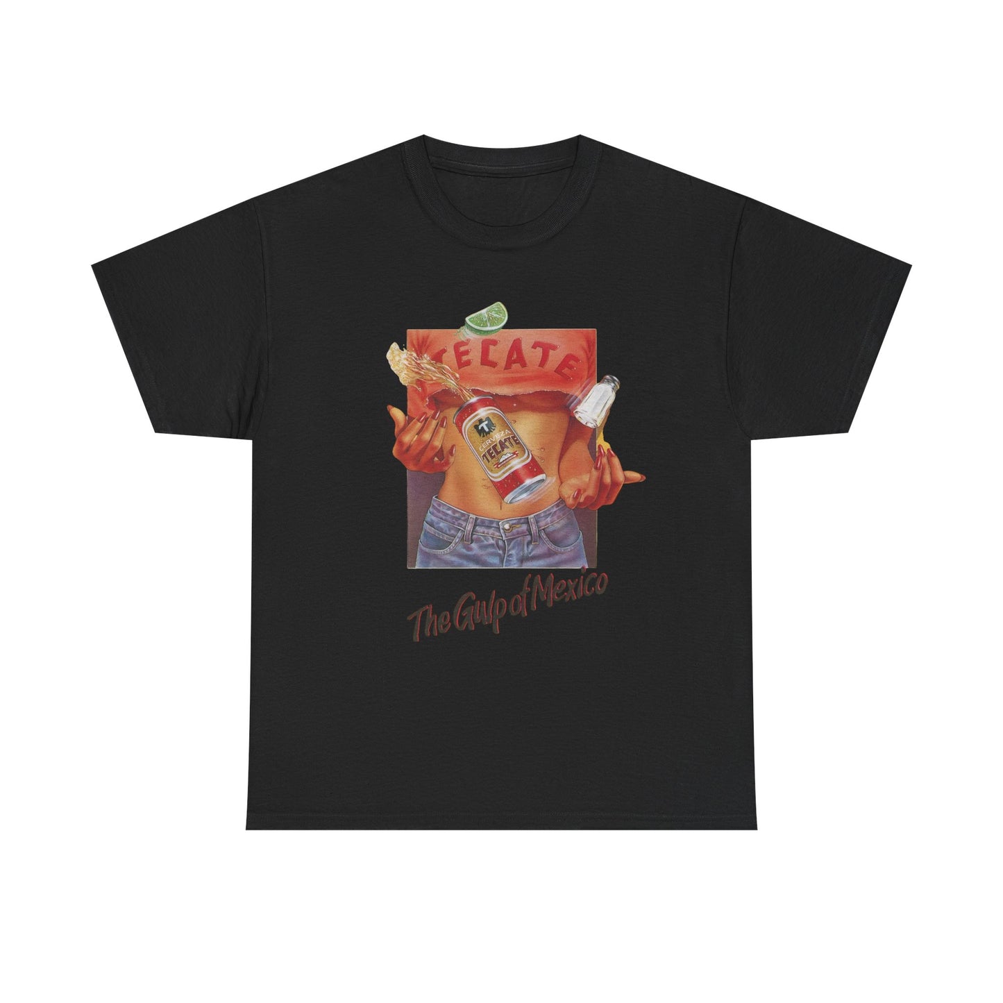 Tecate The Gulp Of Mexico Beer Graphic T-Shirt Women's Heavy Comfy Cotton Tee