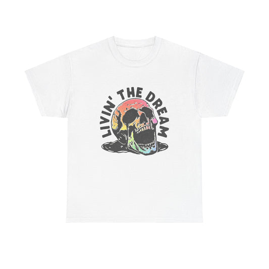 Living The Dream Graphic T Shirt ADULT NEW Heavy Cotton Tee