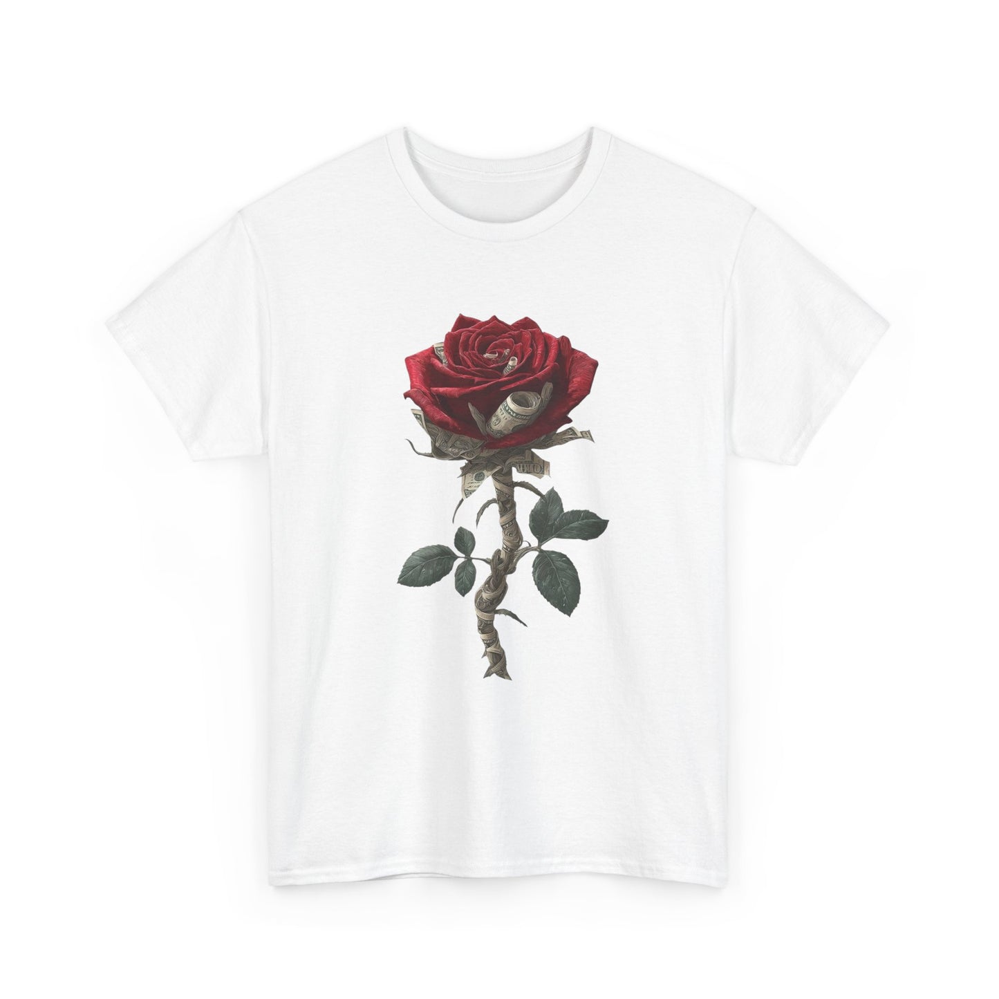 Money Roses T Shirt Graphic Unisex Heavy Cotton Tee NEW GIFT