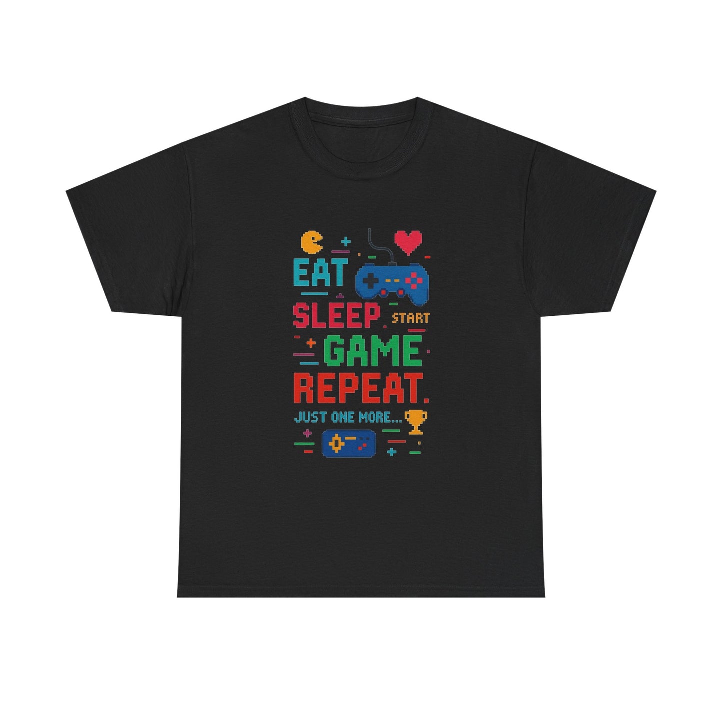 Eat Sleep Game Repeat Graphic T Shirt NEW Vintage Unisex Heavy Cotton Tee