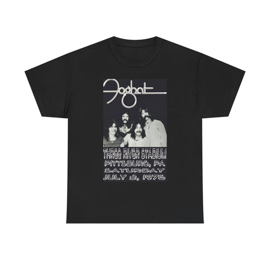 FogHat Tshirt Vintage Rock Poster Retro 70s Woodstock Unisex Heavy Cotton Tee hy