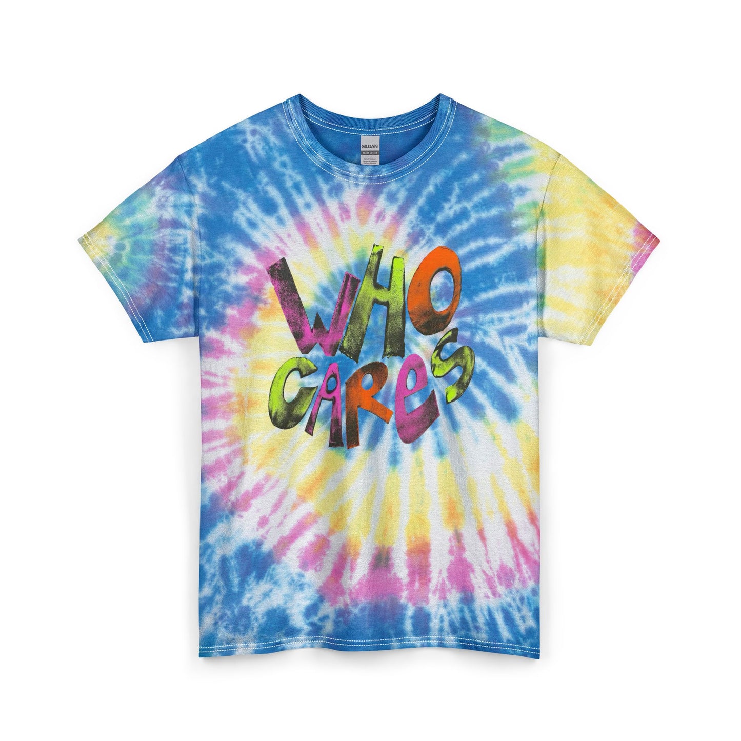 Who's Cares Graphic T Shirt Unisex Tie Dye Cotton Tee