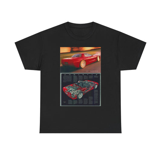 Corvette Graphic T Shirt Vintage American Muscle Unisex Heavy Cotton Tee