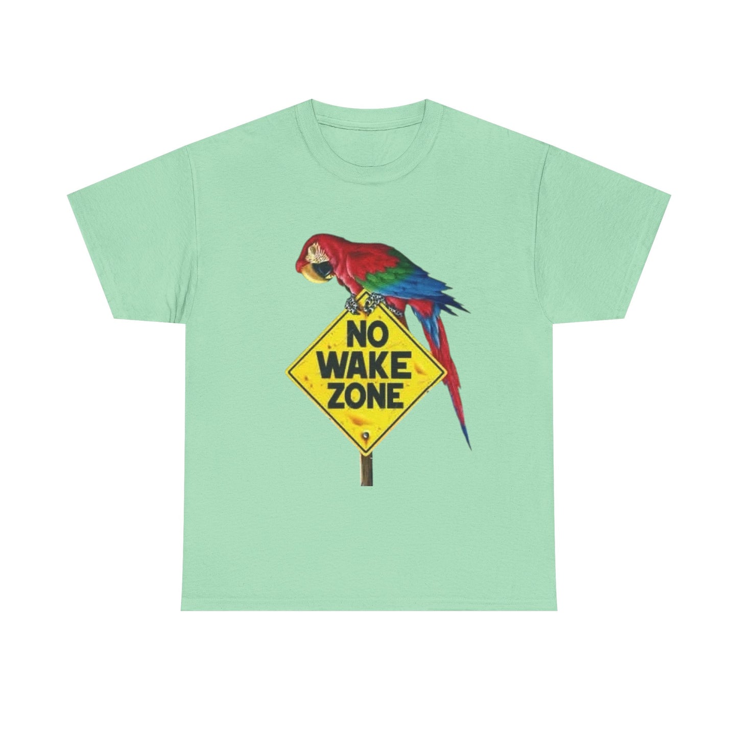 No Wake Zone Parrots Buffett Graphic T-Shirt Unisex Heavy Cotton Tee NEW