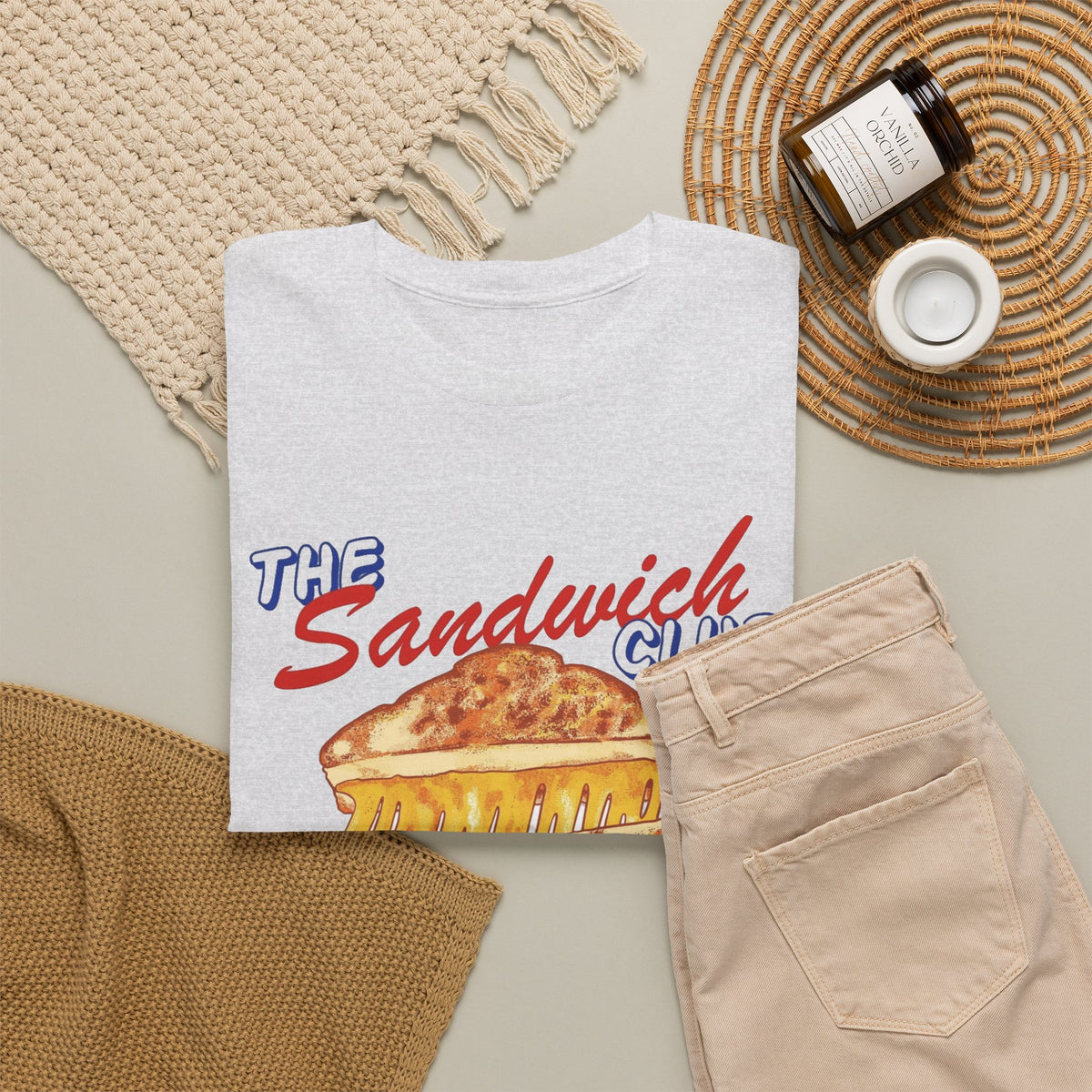 The Sandwich Club Retro Graphic T Shirt Men's Heavy Cotton Tee