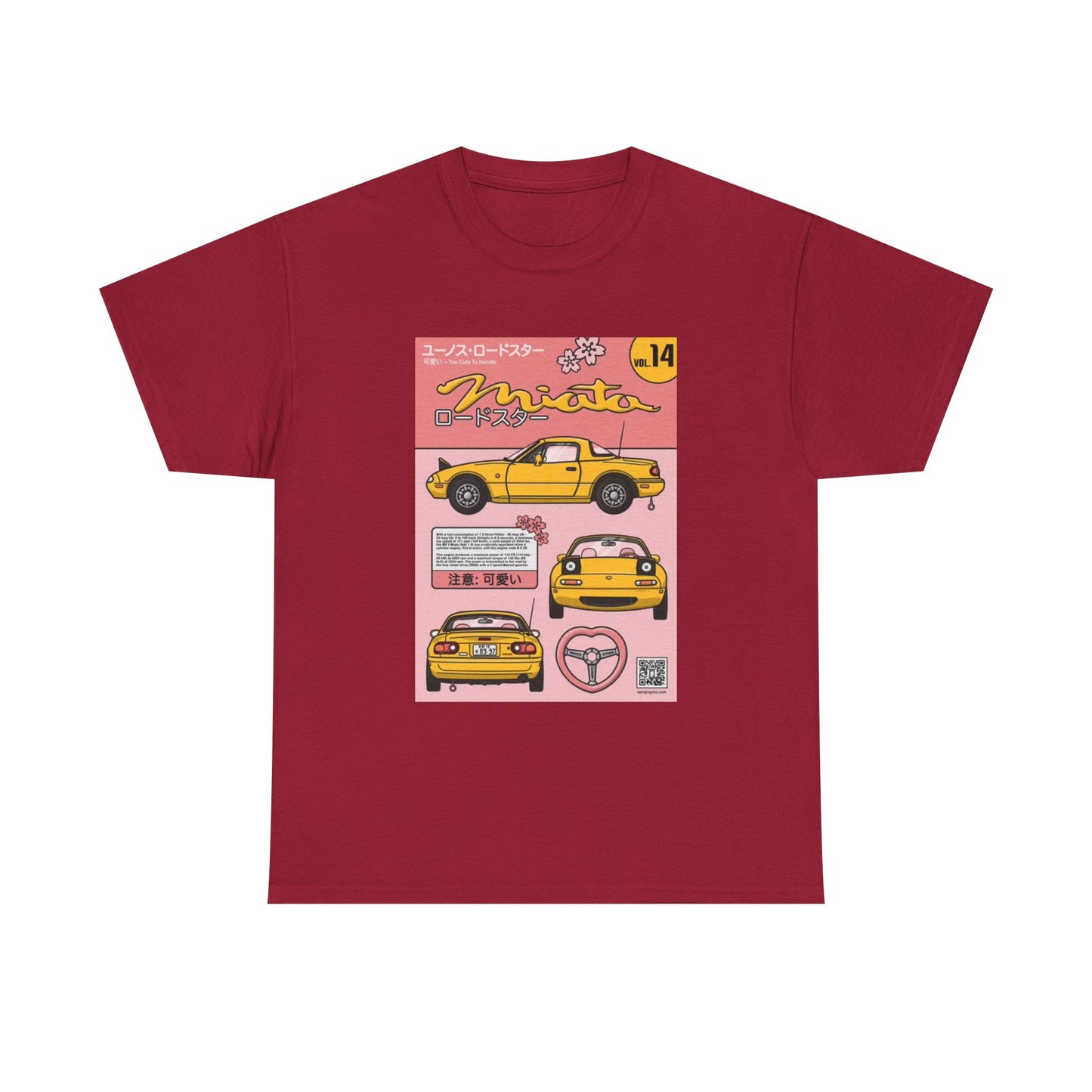 Mazda Miata Tshirt JDM Graphic Anime Cute Unisex Heavy Cotton Tee