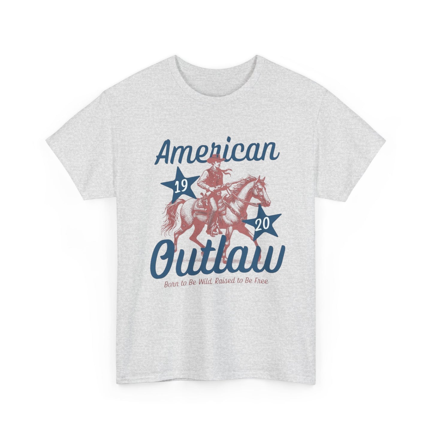 American Outlaw Horse Graphic T Shirt Unisex Heavy Cotton Tee