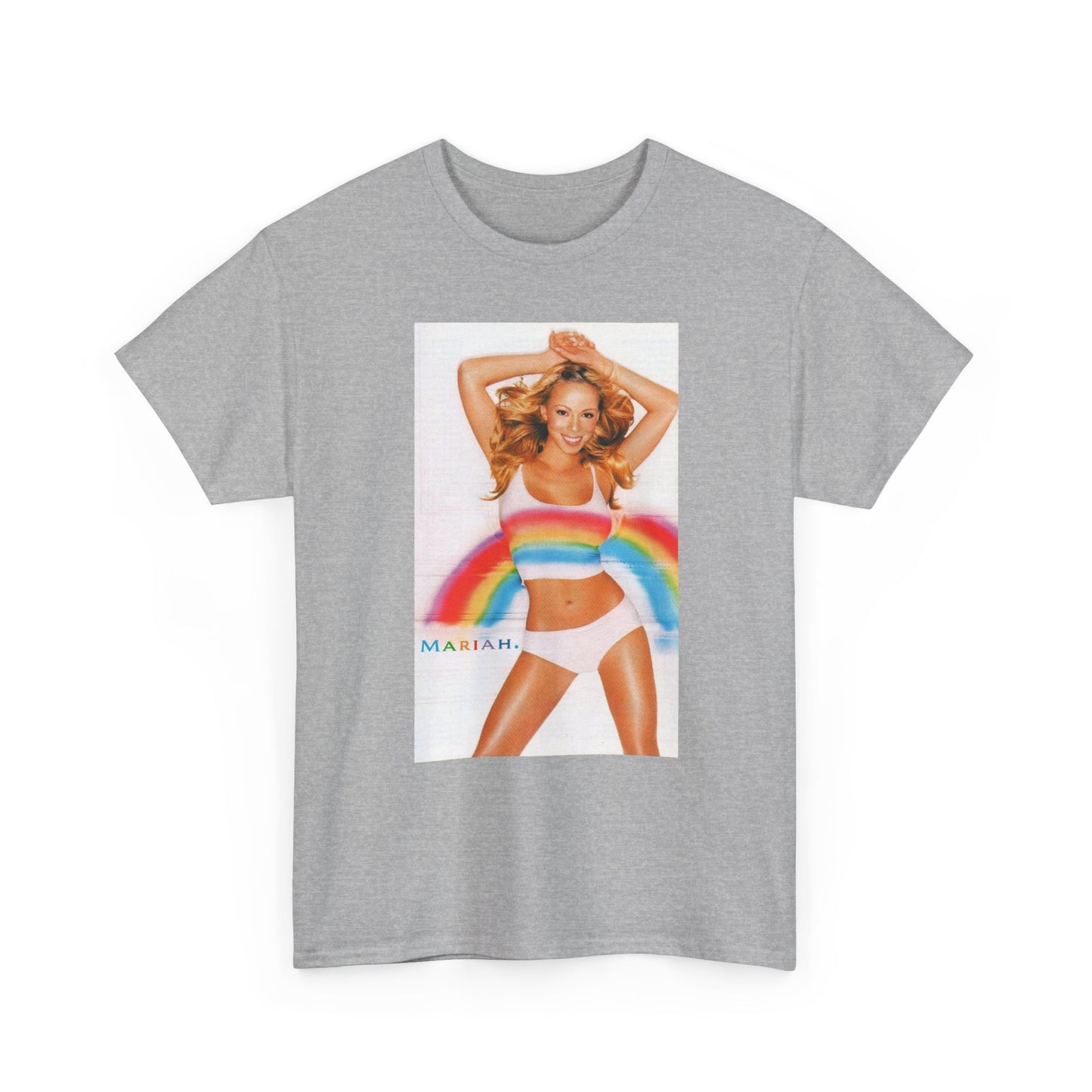 Mariah Carey T-shirt vintage Adam Sandler retro rainbow Unisex Heavy Cotton Tee