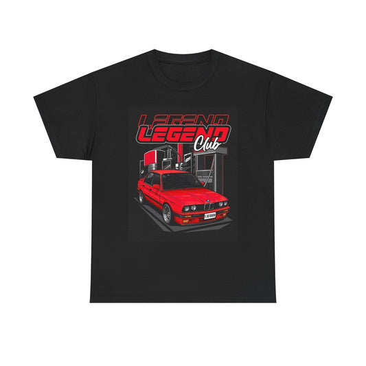 Legend Car Club T Shirt BMW Graphic Retro Unisex Heavy Cotton Tee