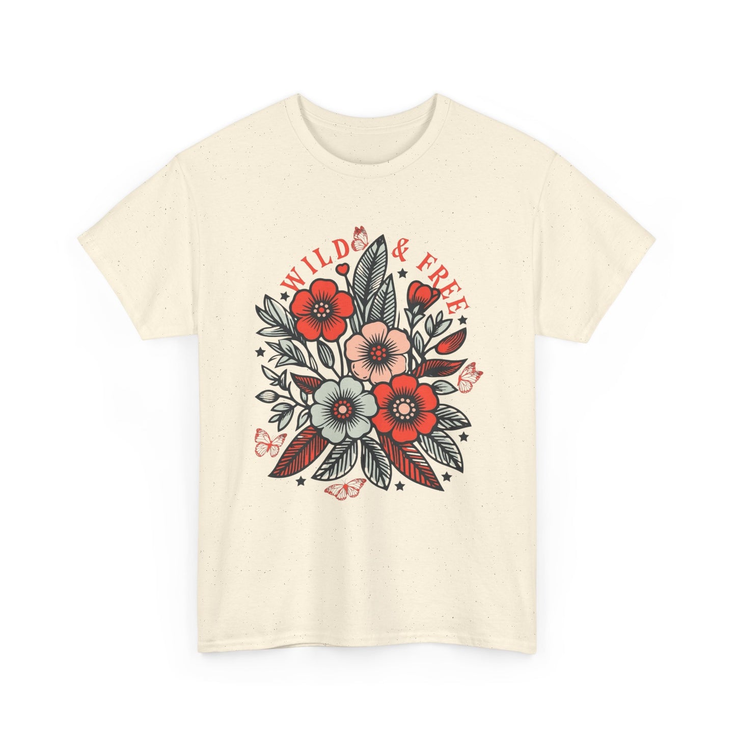 Wild And Free Graphic T-Shirt Men's Women's Heavy Cotton Tee NEW GIFT