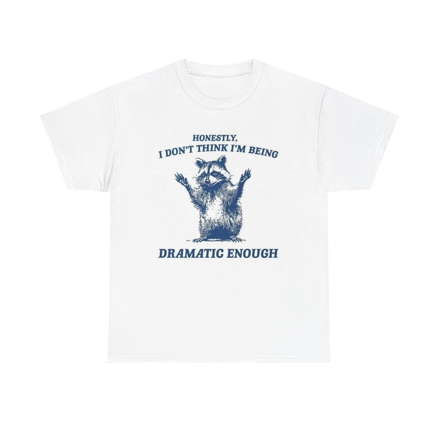 Dramatic Racoon Hilarious Graphic T Shirt Vintage Funny Retro Heavy Cotton Tee