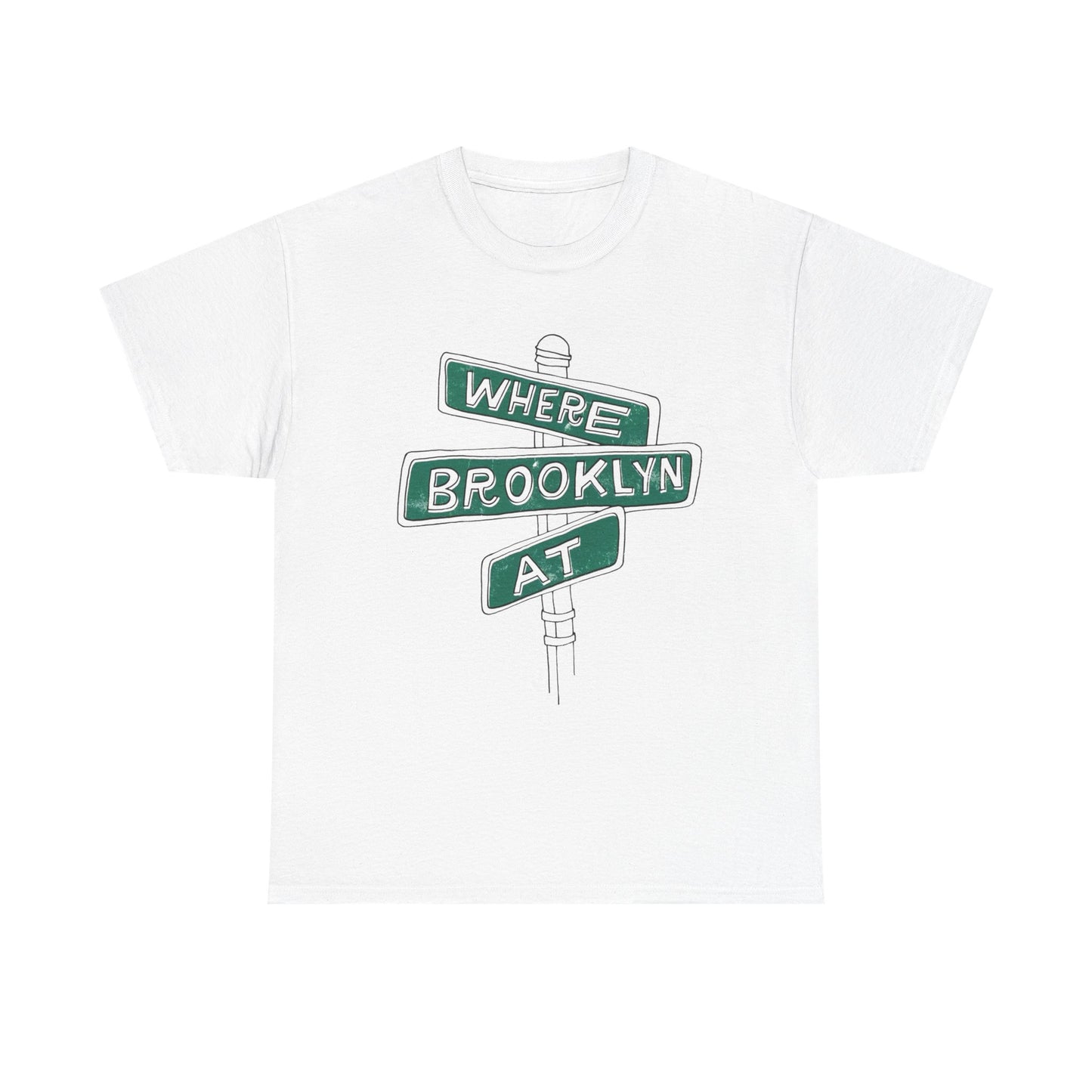 Where Brooklyn At Vintage Graphic T Shirt Heavy Cotton Tee NEW ADULT UNISEX
