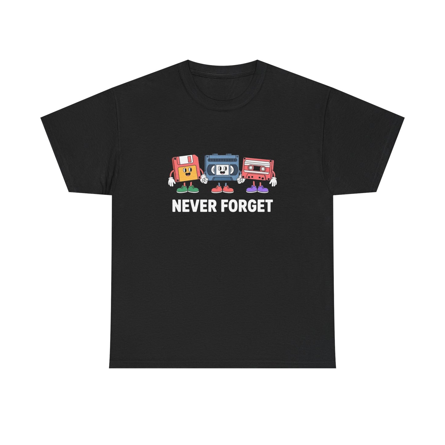 Never Forget Electronics Funny Retro Graphic T Shirt NEW ADULT Unisex Heavy Tee
