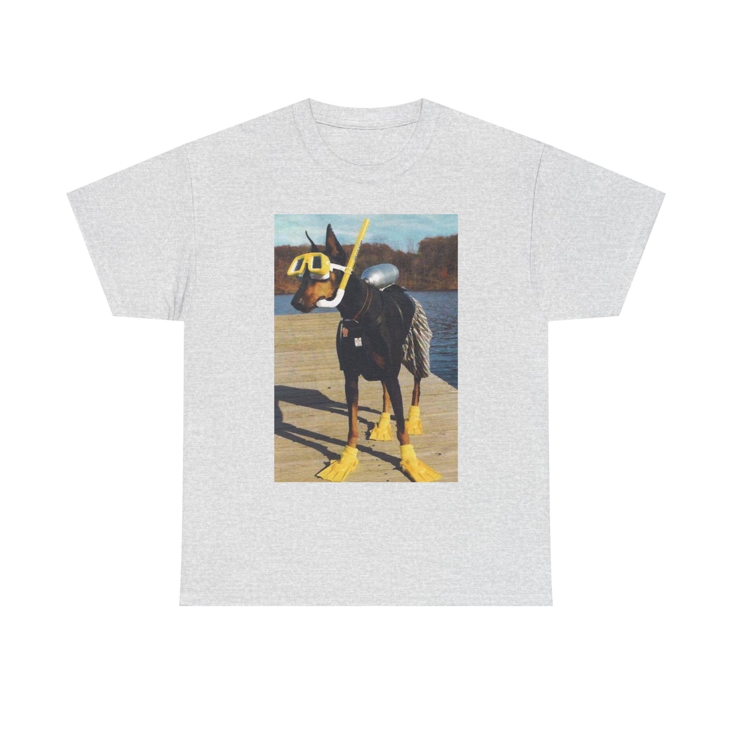 Funny Dog Swimming Jokes Graphic T-Shirt Unisex Heavy Cotton Tee NEW