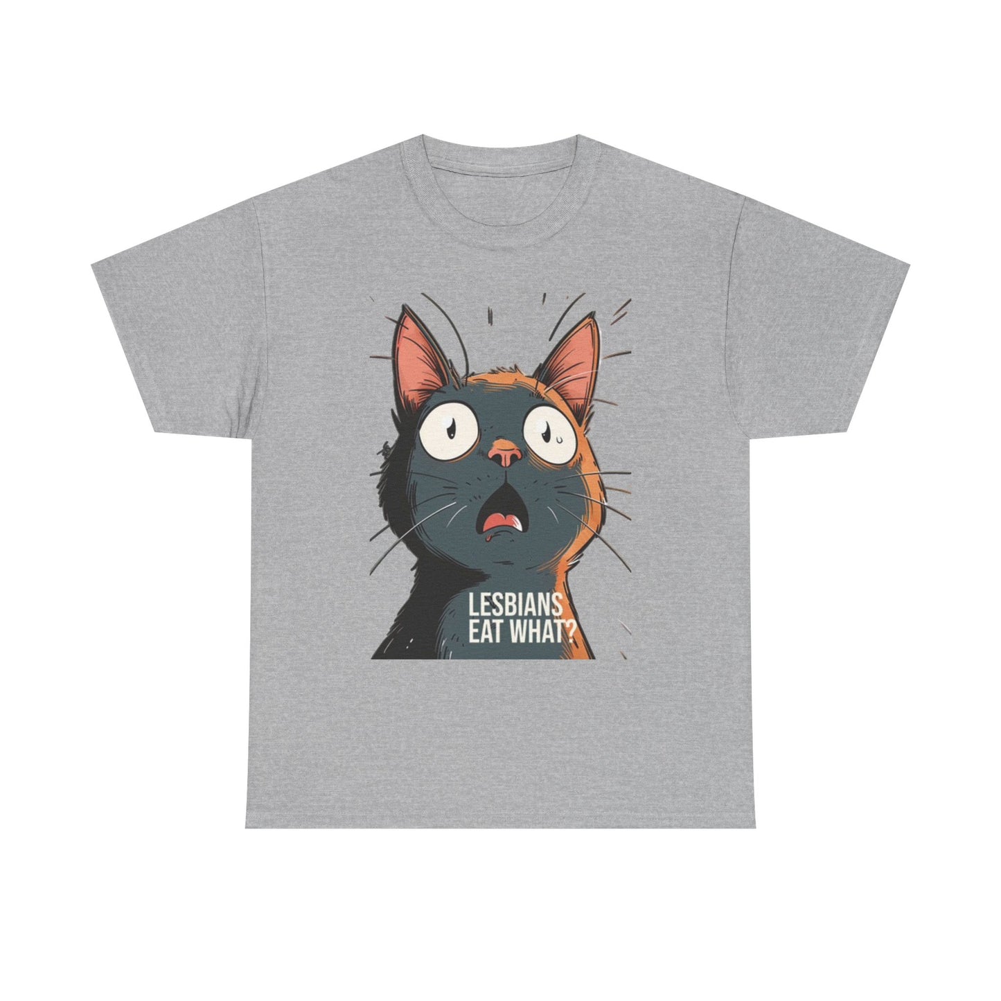 Funny Cat Lesbian Jokes Humor Graphic T Shirt NEW Unisex Heavy Cotton Tee