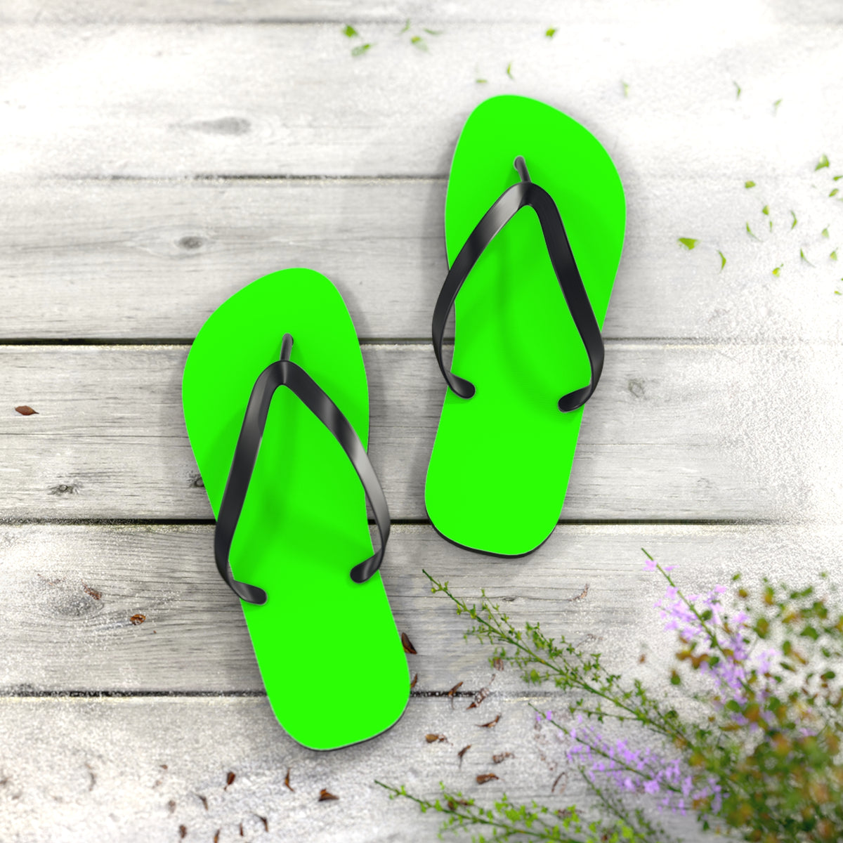Neon Green Lime Flip Flops, Sandals Slides, Summer Footwear, Brand New