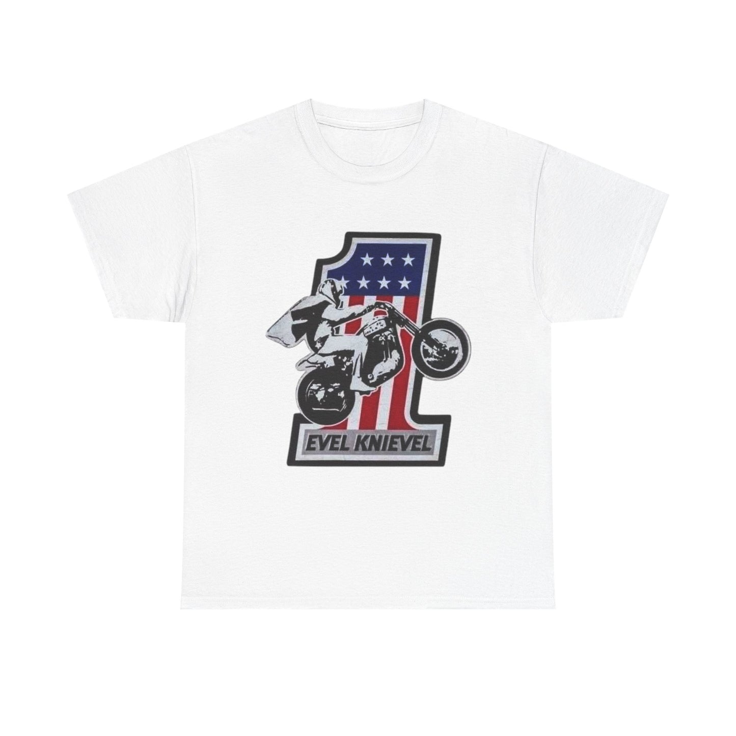Evel Knievel Motorcycles Graphic T-Shirt Unisex Heavy Cotton Tee GIFT NEW