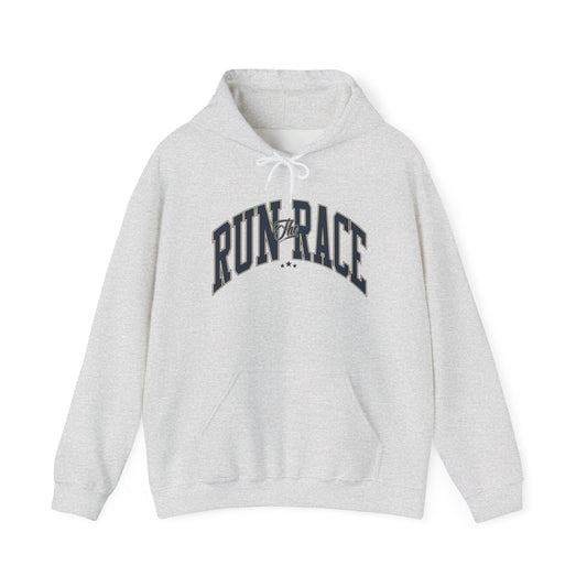Run The Race Graphic Hoodie Heavy Blend Sweatshirt NEW