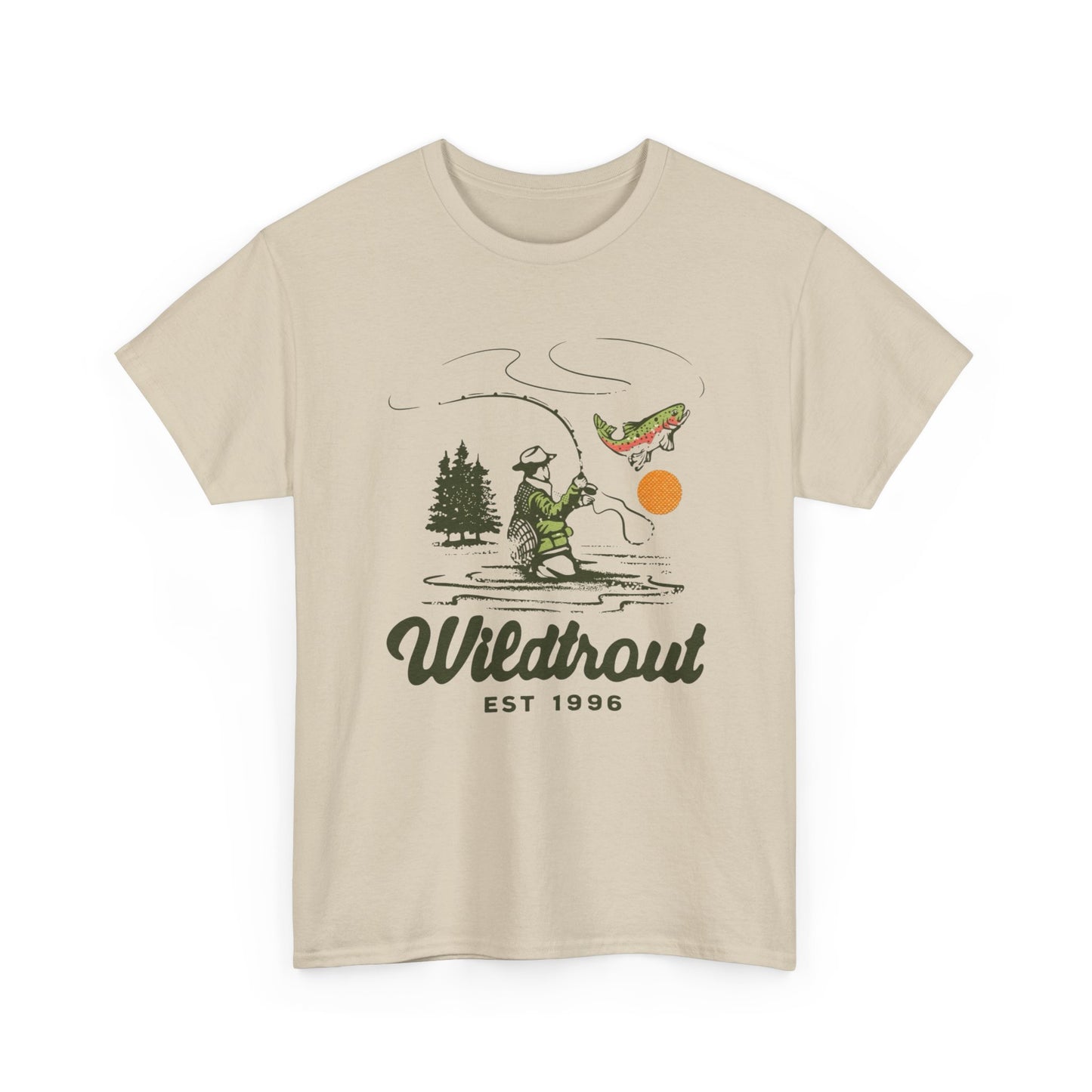 Wild Trout Fishing Graphic T Shirt Unisex Heavy Cotton Tee