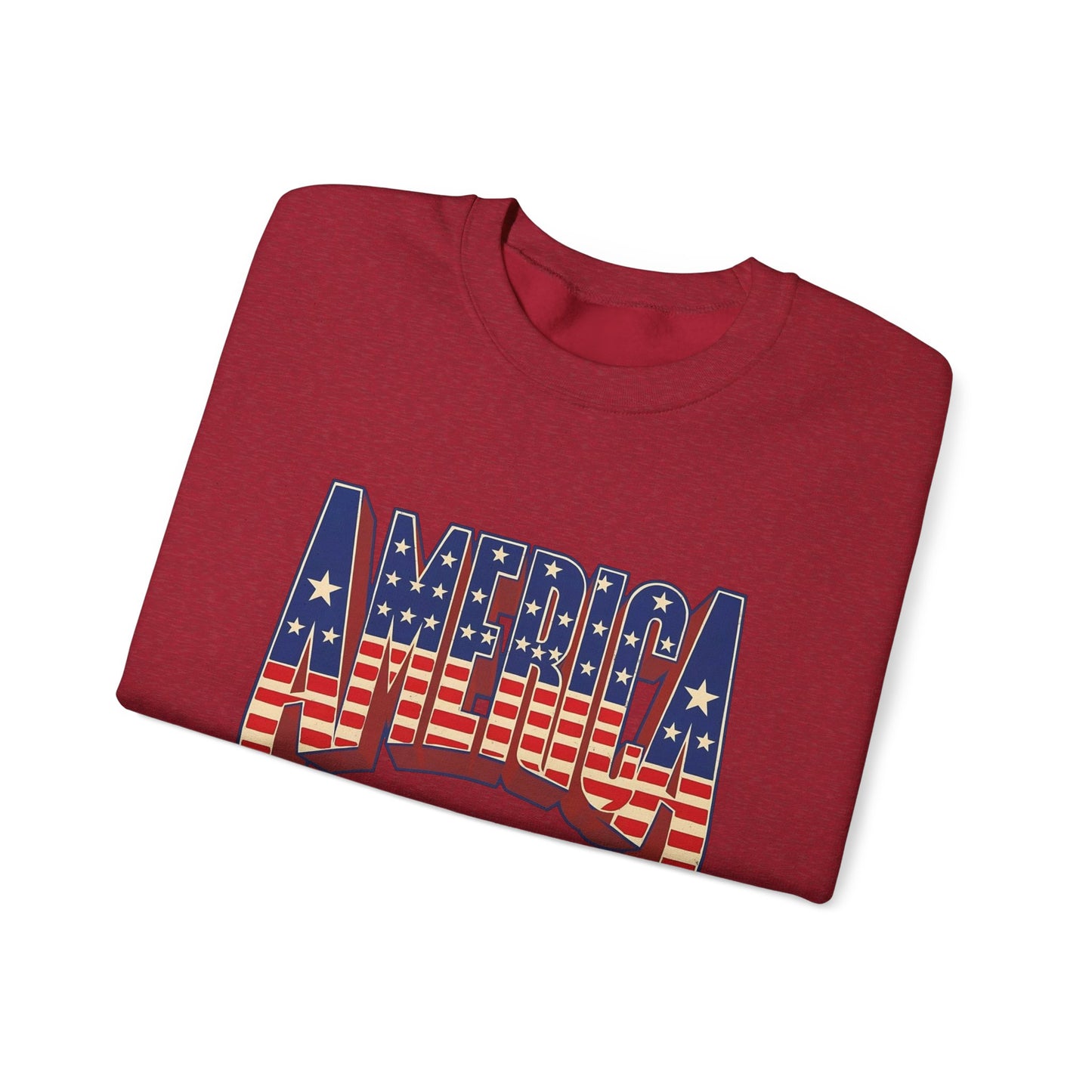 America Graphic USA Retro Sweater NEW Unisex Heavy Blend™ Crewneck Sweatshirt