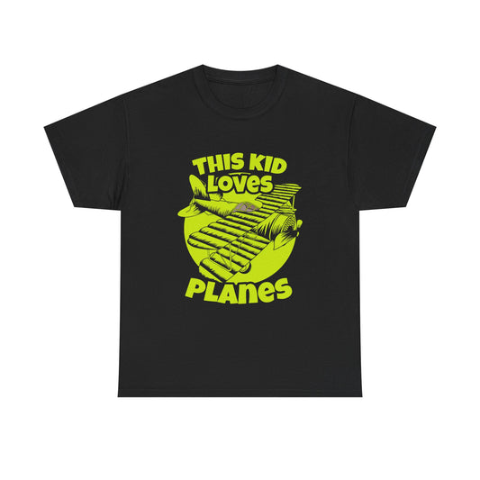 This Kid Loves Planes Graphic T Shirt NEW Adult Unisex Heavy Cotton Tee