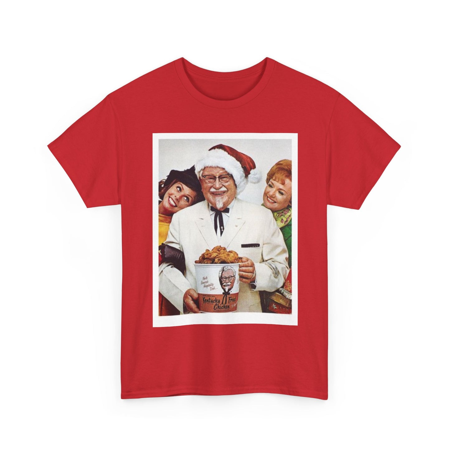 KFC Shirt Christmas Graphic Funny Vintage Gift Retro Unisex Heavy Cotton Tee