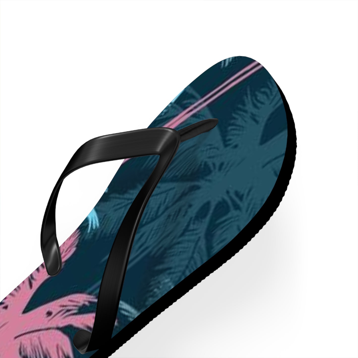 Pink And Blue Palm Trees Sandals Summer Flip Flops Slides BRAND NEW