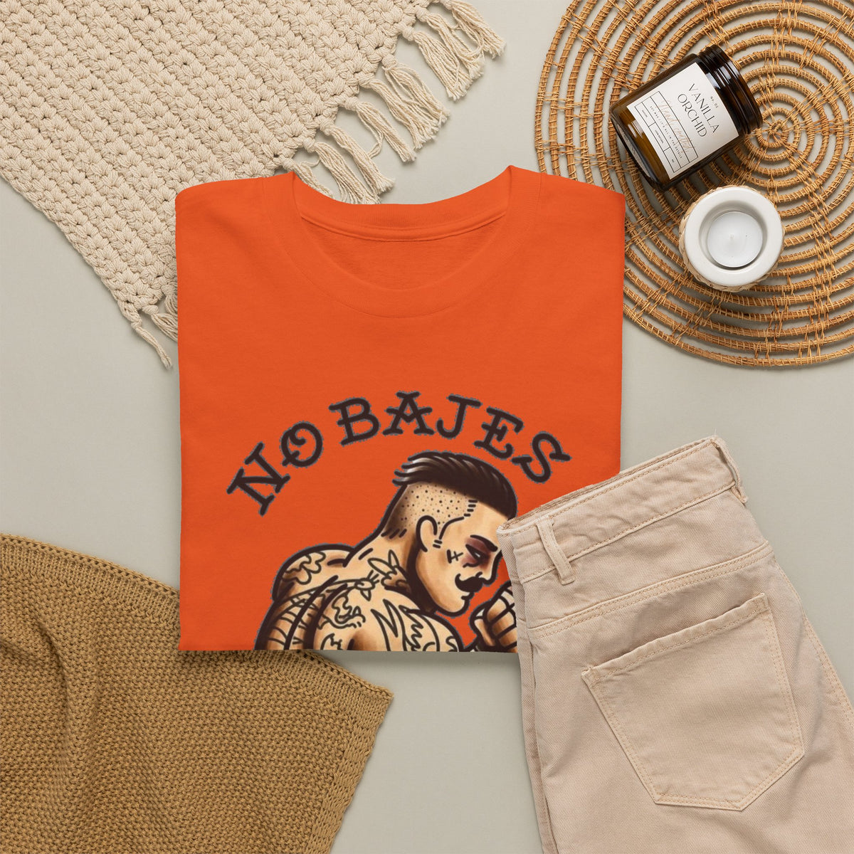 No Rules Luchador Tattoo Graphic T-Shirt Men's Tee