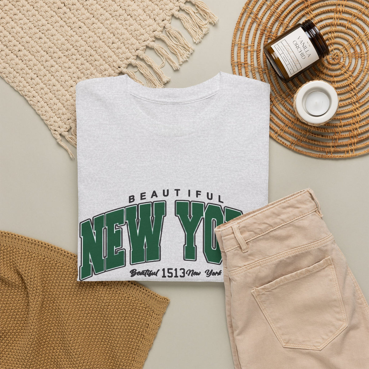 Beautiful New York Graphic T Shirt Men's Heavy Cotton Tee