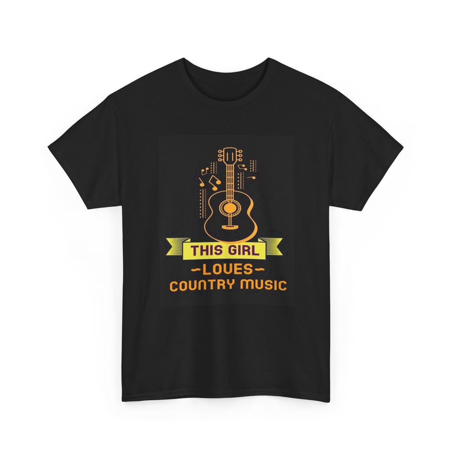This Girl Loves Country Music Tshirt Retro Graphic Guitar Unisex Cotton Tee