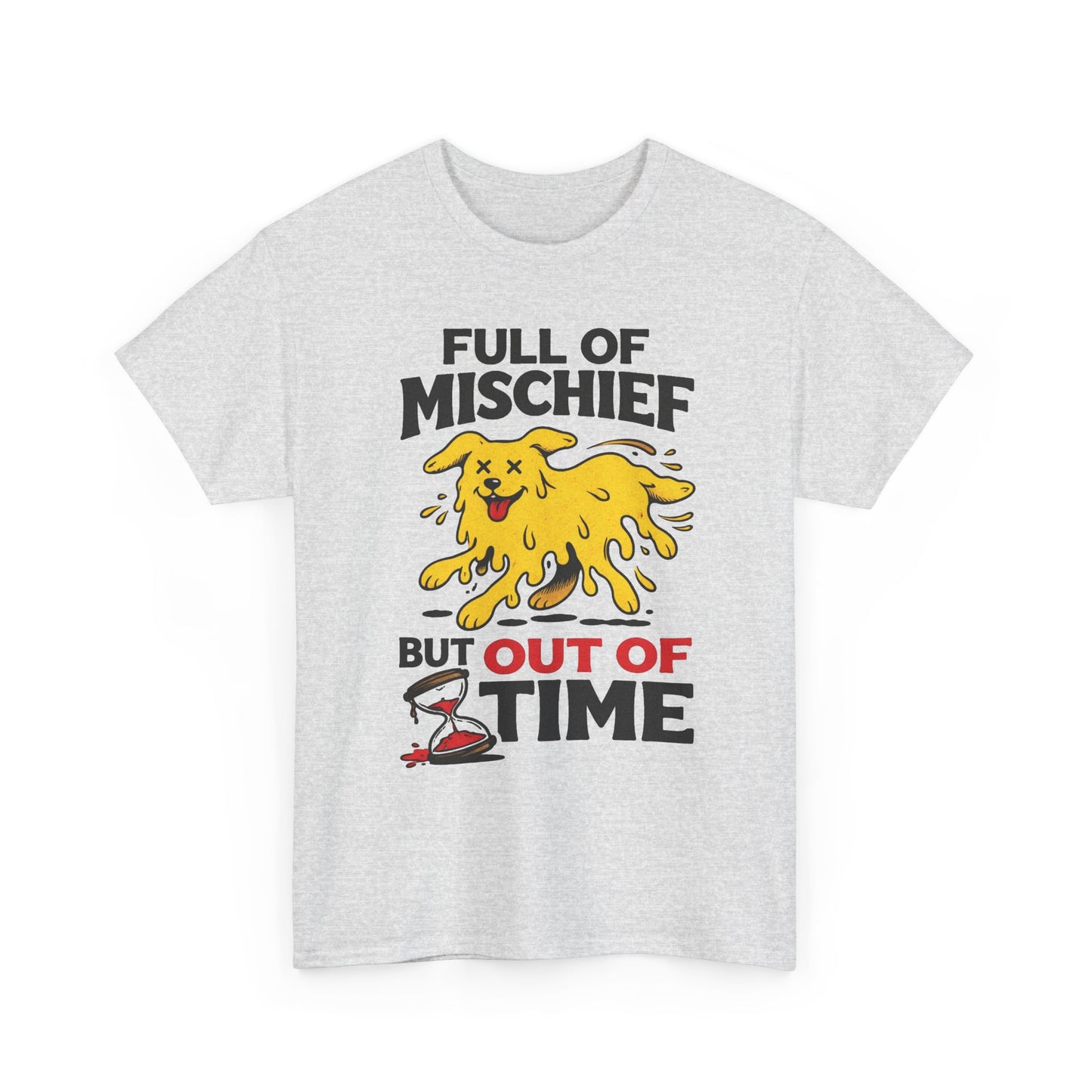Full Of Mischief Funny Dog Graphic T Shirt Men's Heavy Cotton Tee