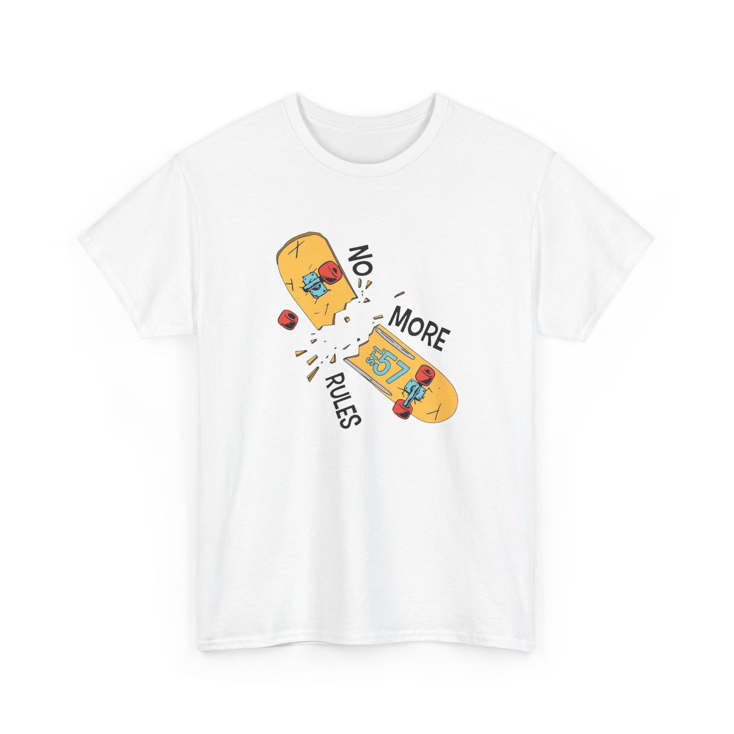 No More Rules Skateboarding Graphic T-Shirt Unisex Heavy Cotton Tee