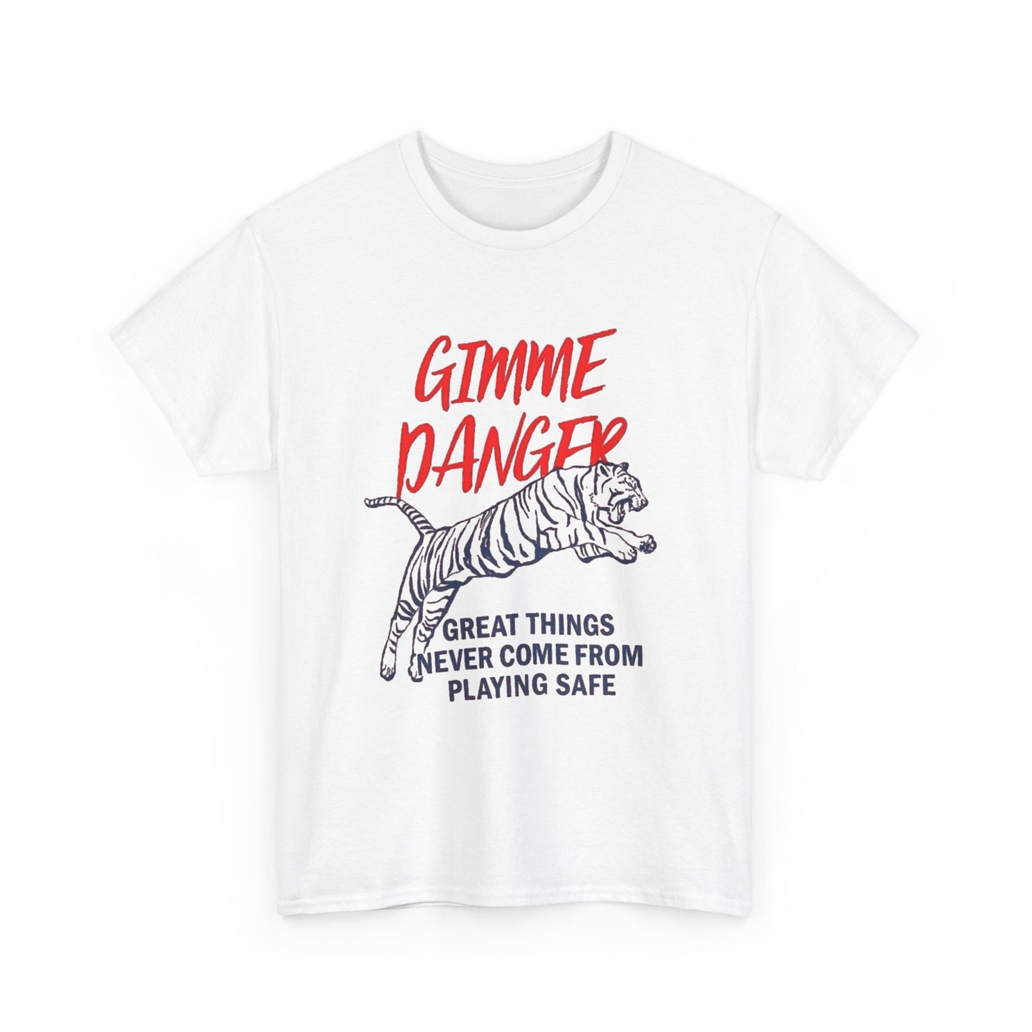Gimme Danger Tiger Graphic T Shirt NEW Vintage Unisex Heavy Cotton Tee