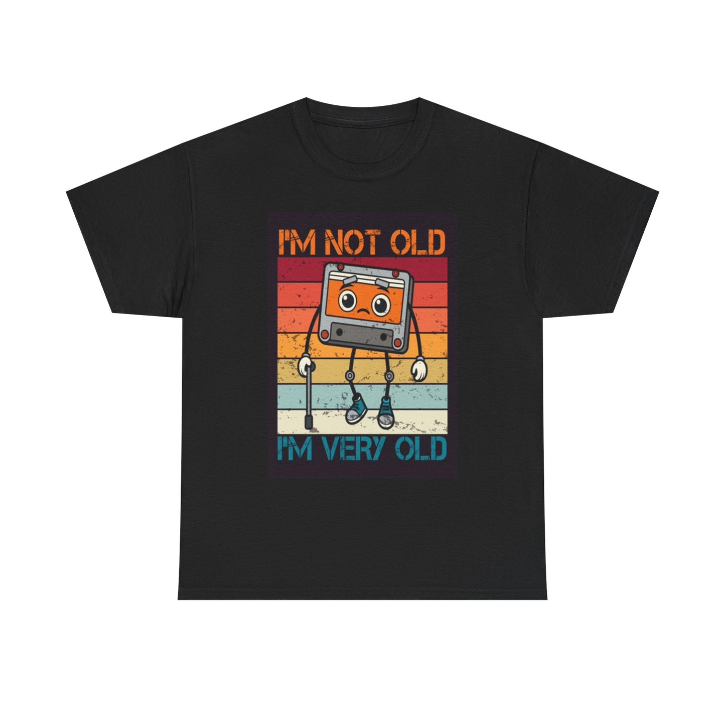 Im Not Old Im Very Old T Shirt Funny Cassette Tape Retro Unisex Heavy Cotton Tee