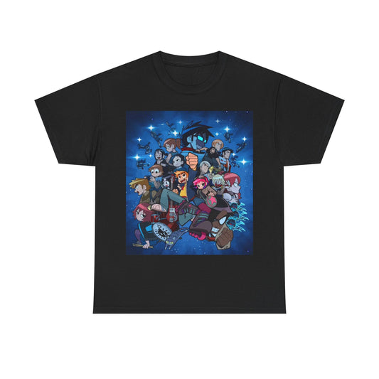 Cartoon Anime Tshirt Gaming Graphics Collage gamer neon Unisex Heavy Cotton Tee