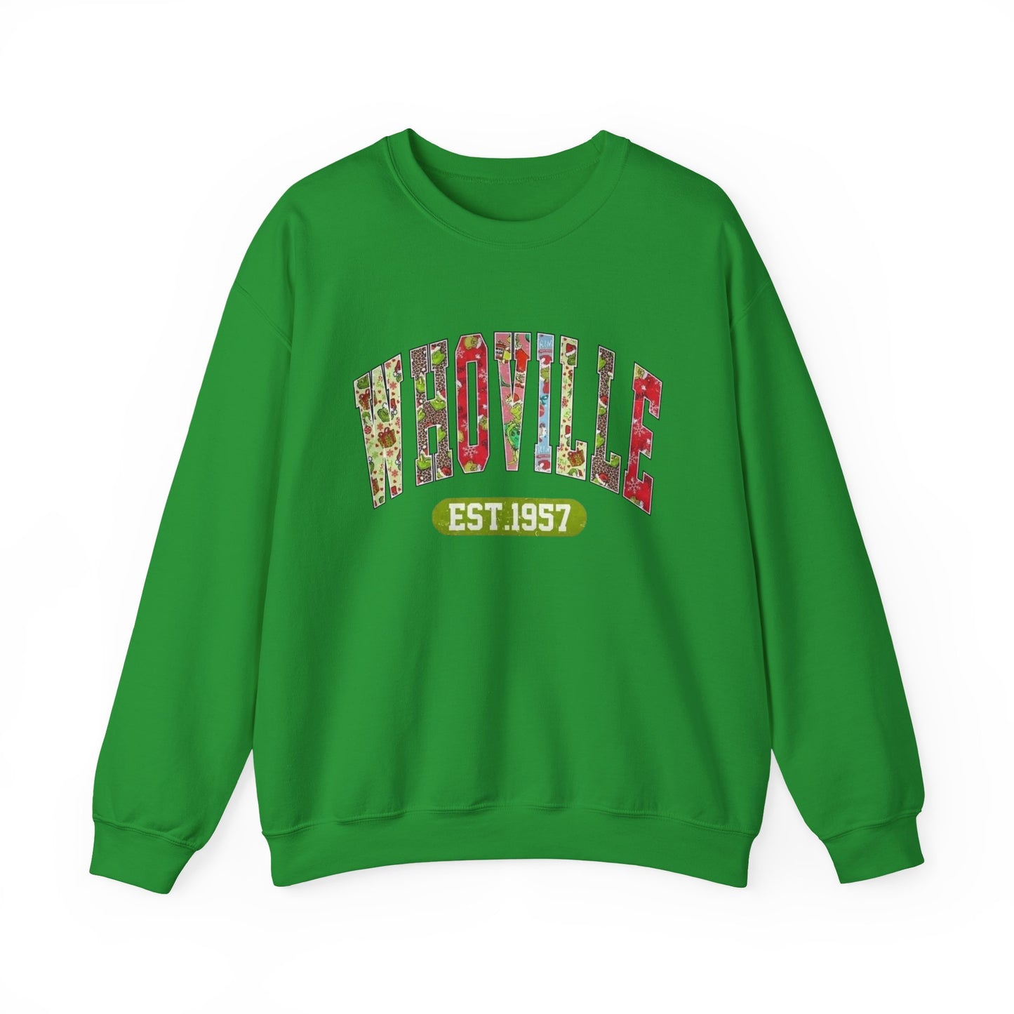 Whoville Graphic Grinch Christmas Sweater NEW Heavy Blend™ Crewneck Sweatshirt