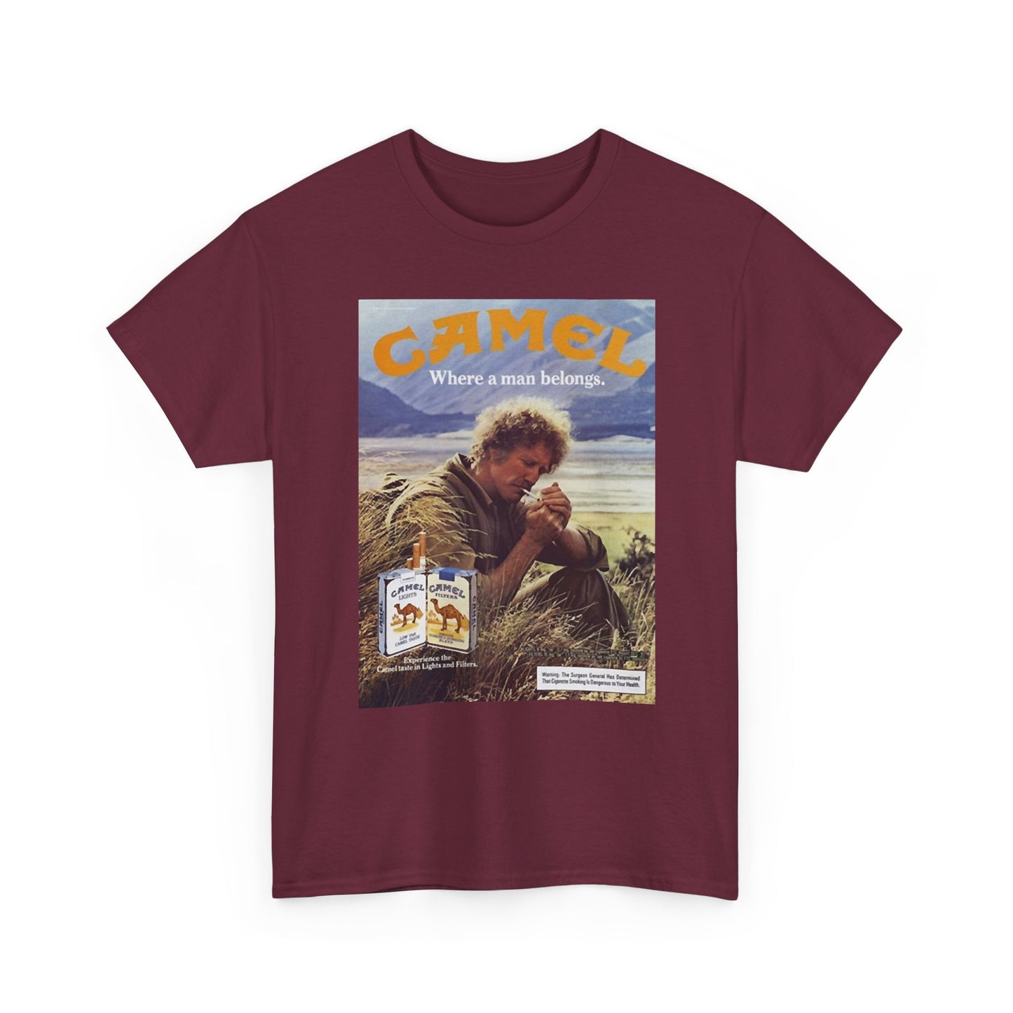 Joe Camel Cigarettes T-shirt Vintage Poster Retro Unisex Heavy Cotton Tee 1