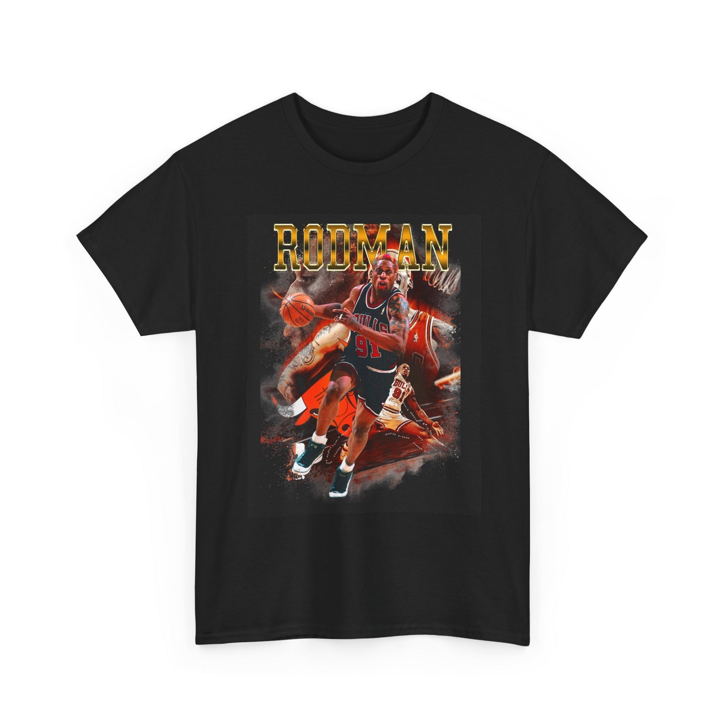 Dennis Rodman Graphic T Shirt Vintage Bulls Retro Unisex Heavy Cotton Tee