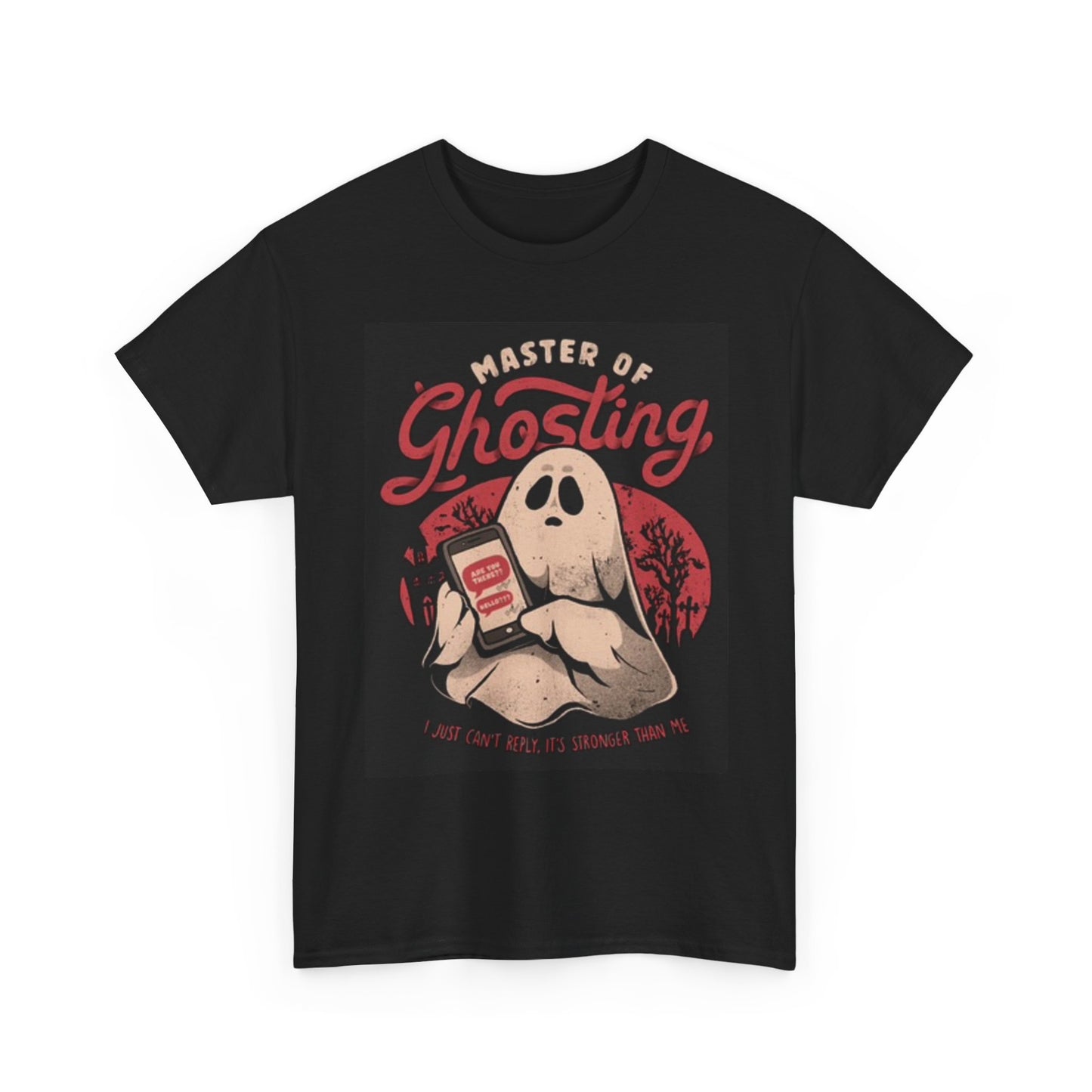 Master Of Ghosting Graphic T Shirt Funny Text Unisex Heavy Cotton Tee
