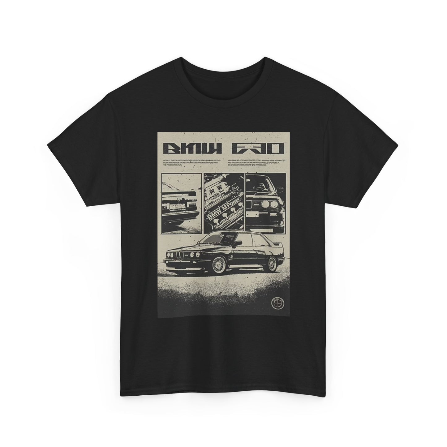 BMW Vintage Poster Graphic T Shirt Retro Car Show Unisex Heavy Cotton Tee