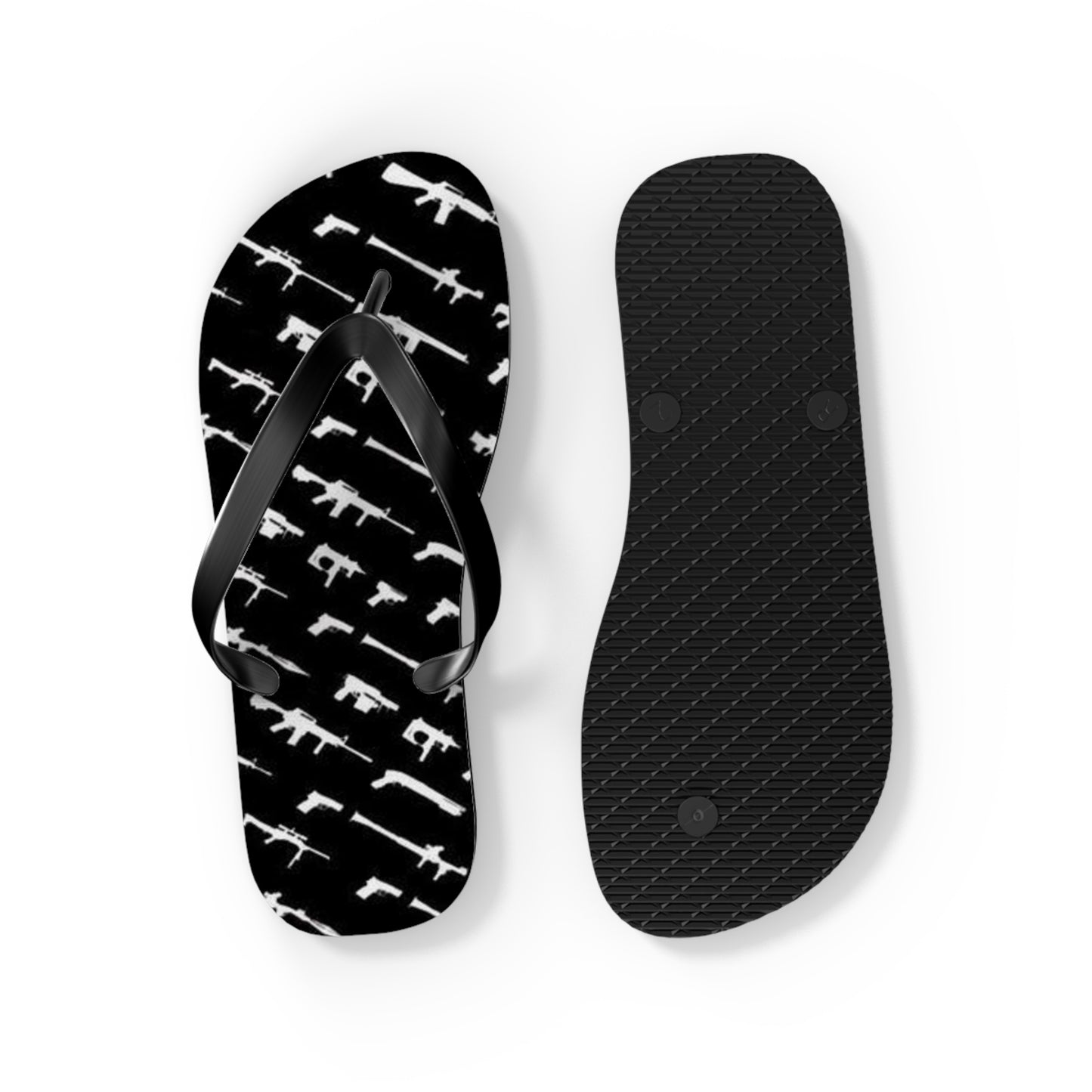 WAVES And SUN Co Sandals Gun Graphic - Flip Flops -Slides Summer Beach BRAND NEW