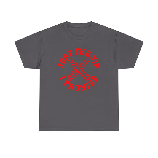 Just The Tip I Promise Graphic T Shirt NEW ADULT Unisex Heavy Cotton Tee