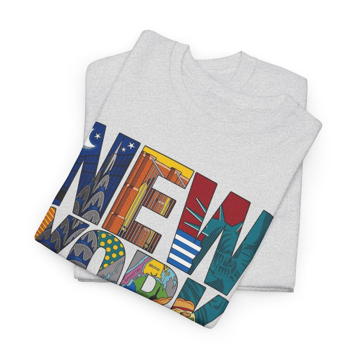 New York City Art Graphic T Shirt Men's Classic Retro Heavy Cotton Tee
