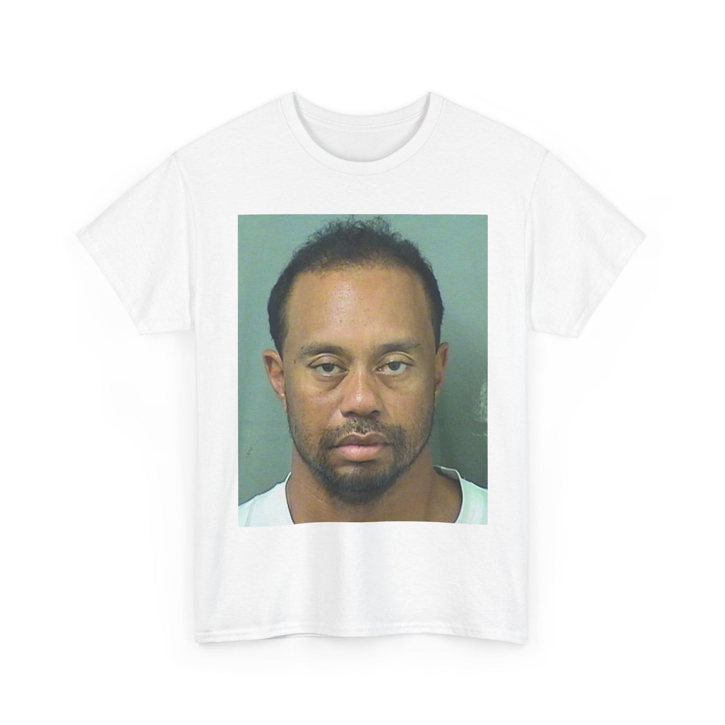 Tiger Woods Tshirt Funny Mugshot Golf Masters Golfing Unisex Heavy Cotton Tee