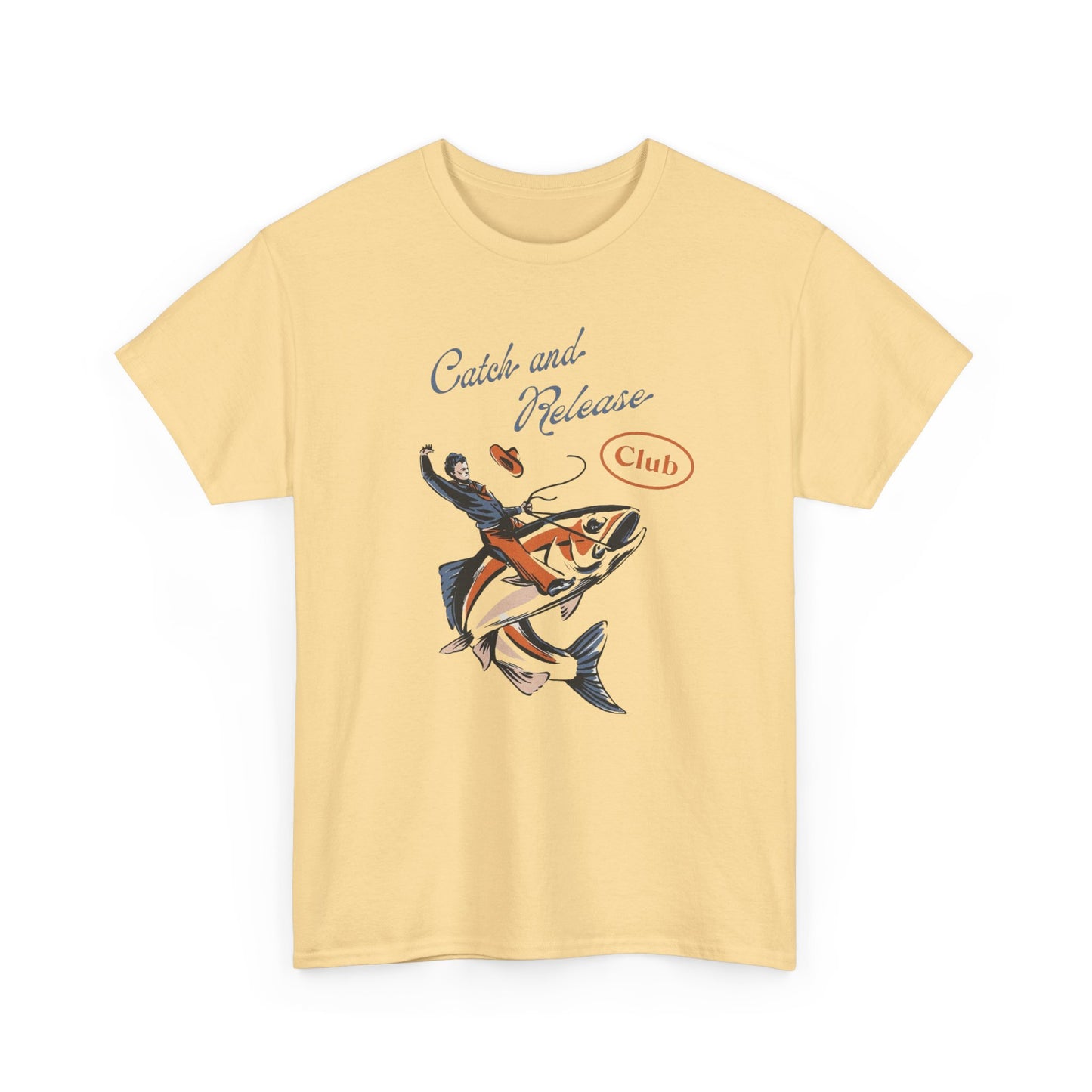 Catch And Release Fishing Club Graphic T Shirt Unisex Heavy Cotton Tee Gift New