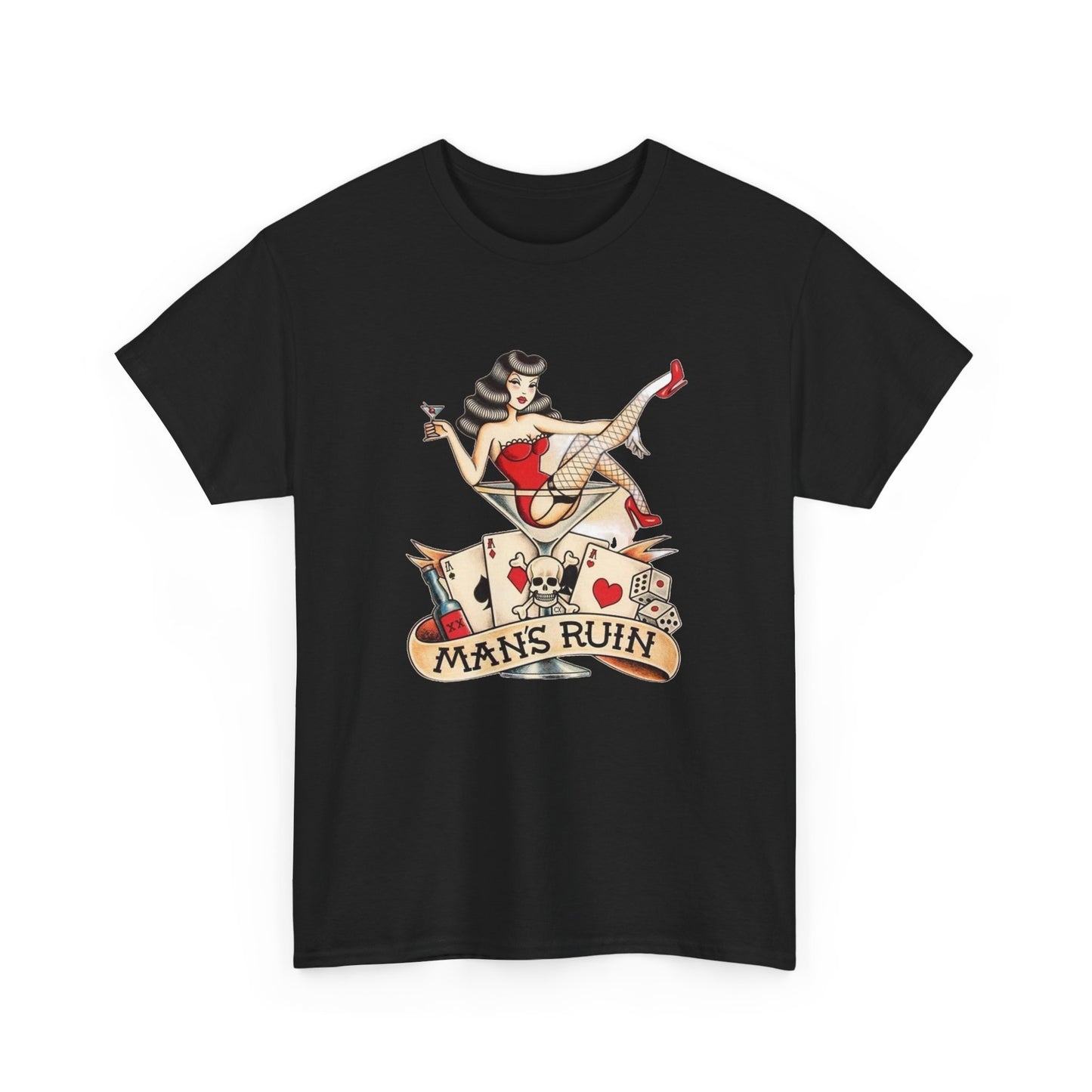 Sailor Jerry vintage tattoo navy retro graphic Unisex Heavy Cotton Tee