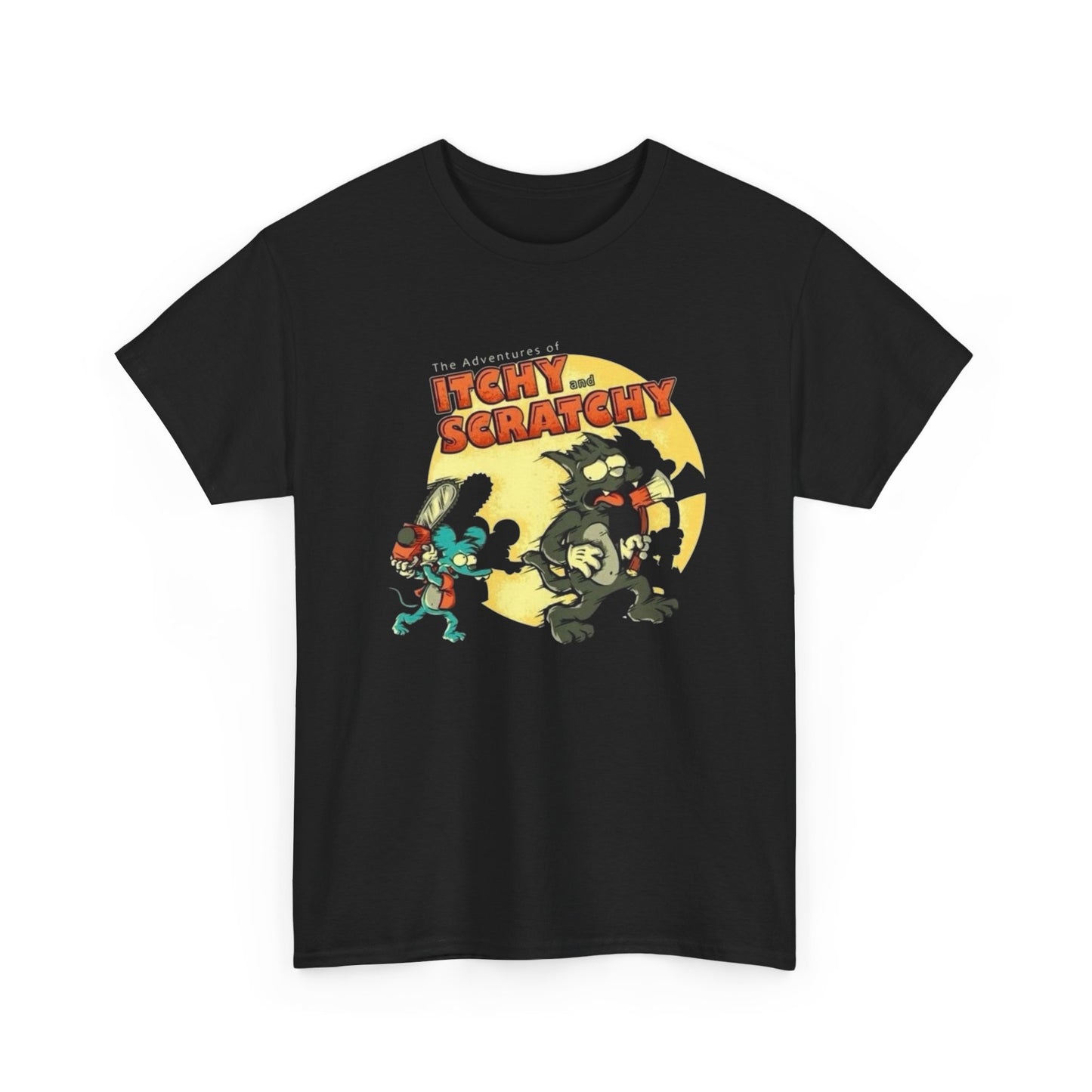The Itchy And Scratchy Show Graphic T-Shirt Unisex Heavy Cotton Tee NEW