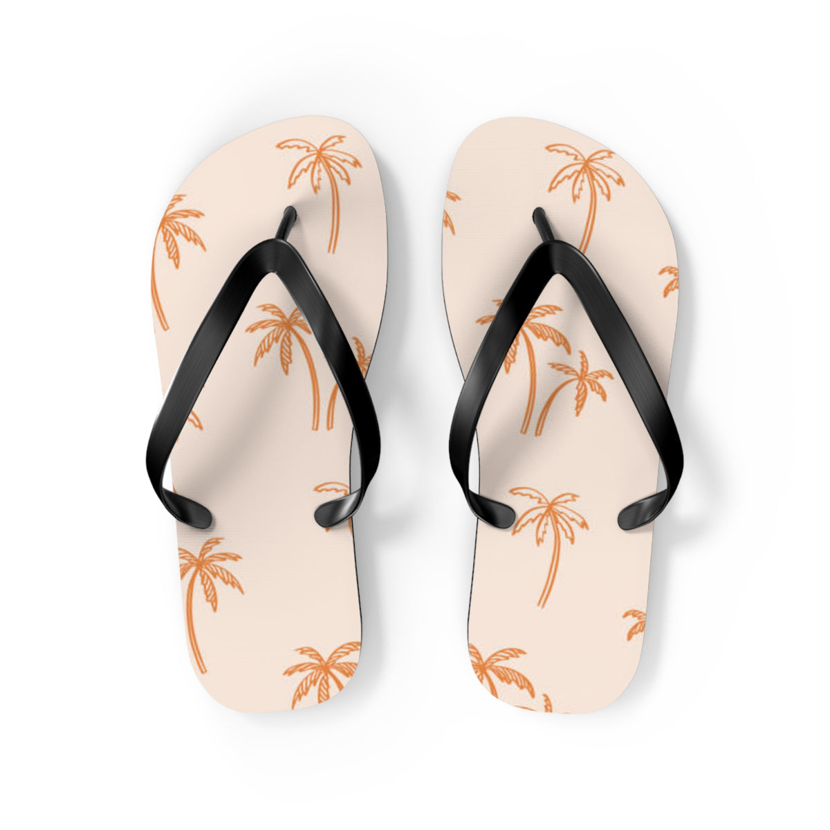 Orange Palm Trees Sandals Summer Flip Flops Slides BRAND NEW