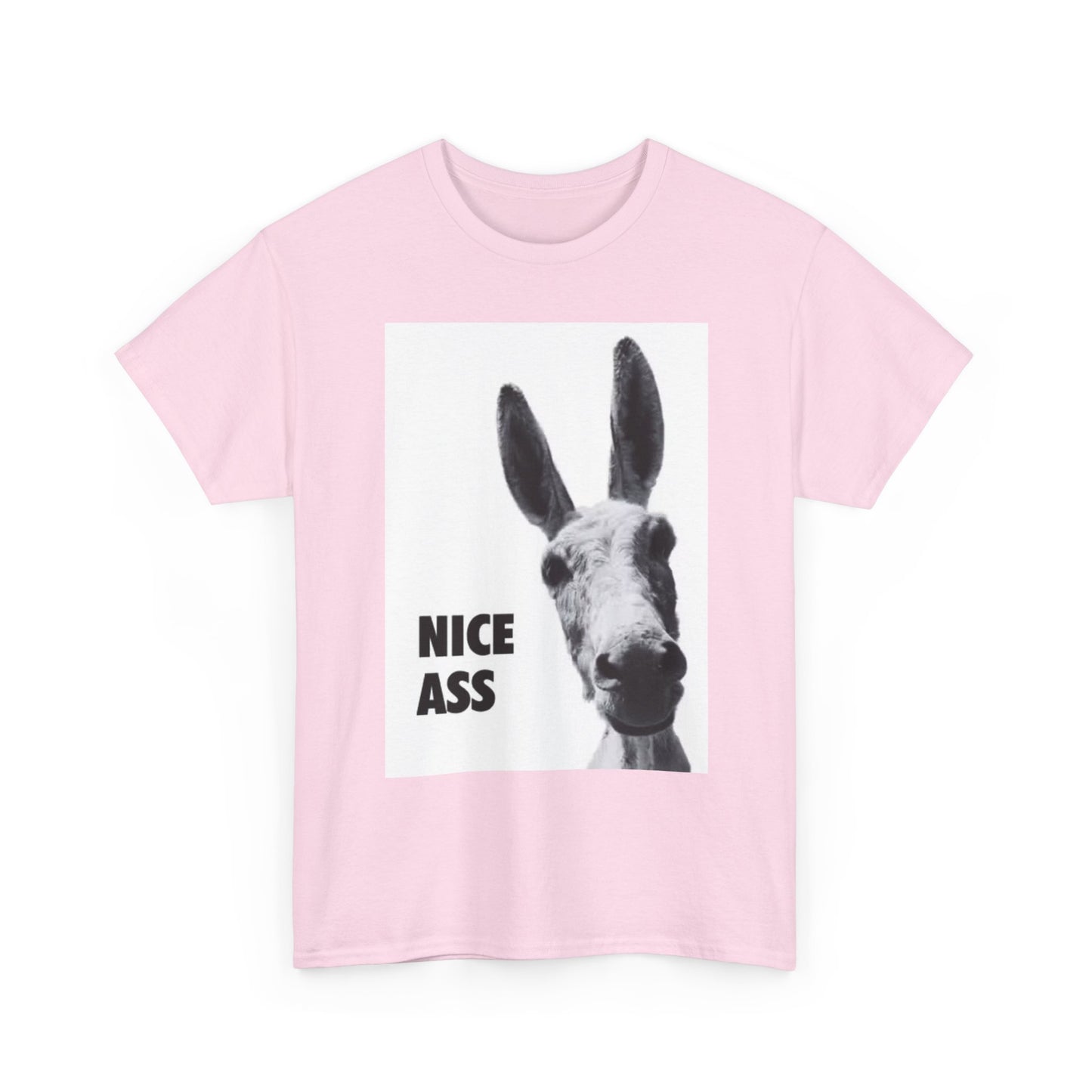 Nice Ass T Shirt Funny Donkey Animal Jokes Comedy Gift Unisex Heavy Cotton Tee